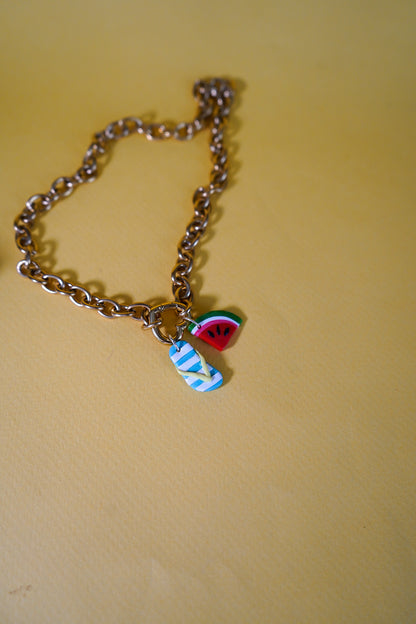 Collar sandía y chancla choker