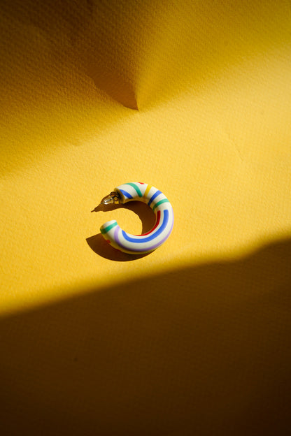 Pendientes #16 aro blanco y colores