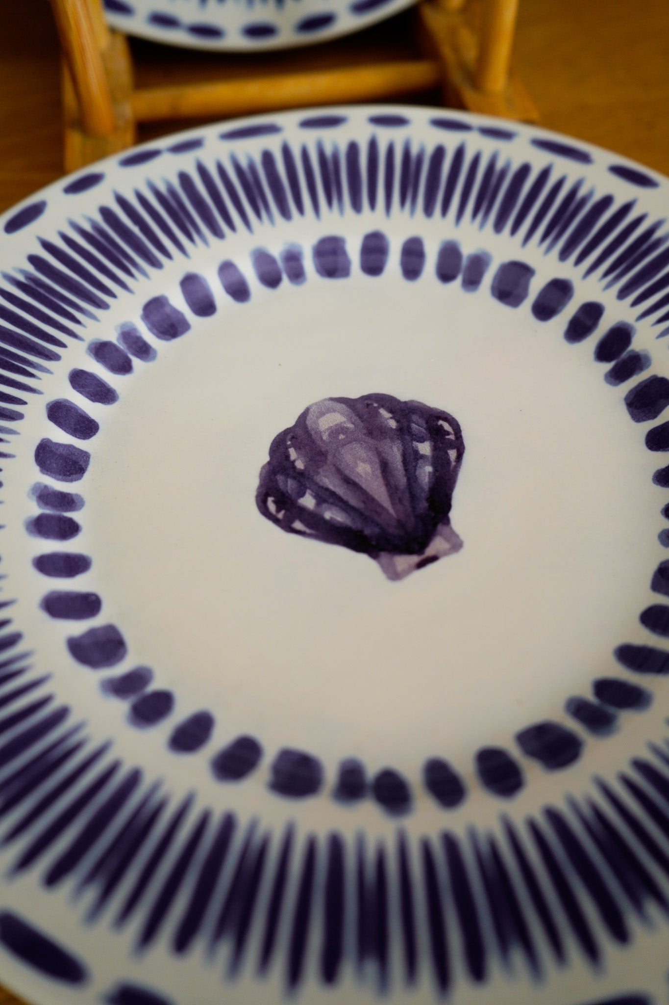 Plato concha azul 23cm
