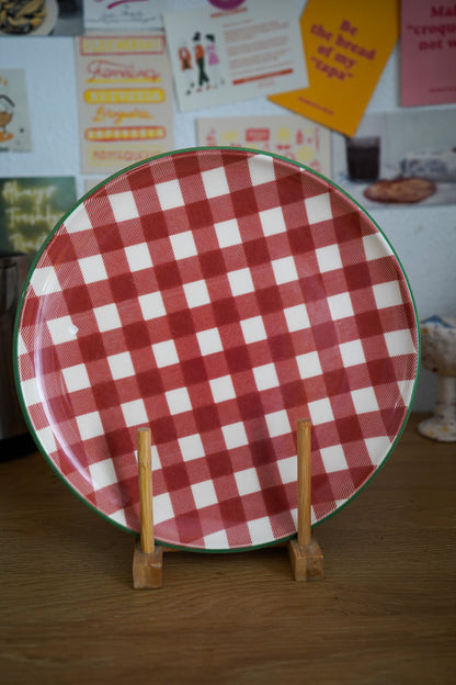 Plato rojo mantel de casa 27cm