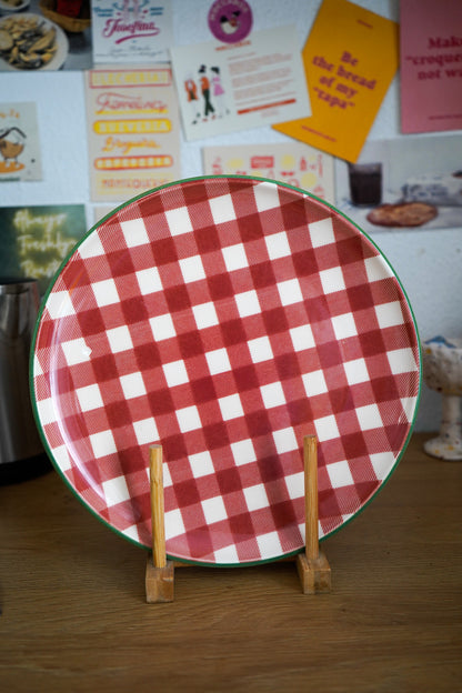 Plato rojo mantel de casa 27cm