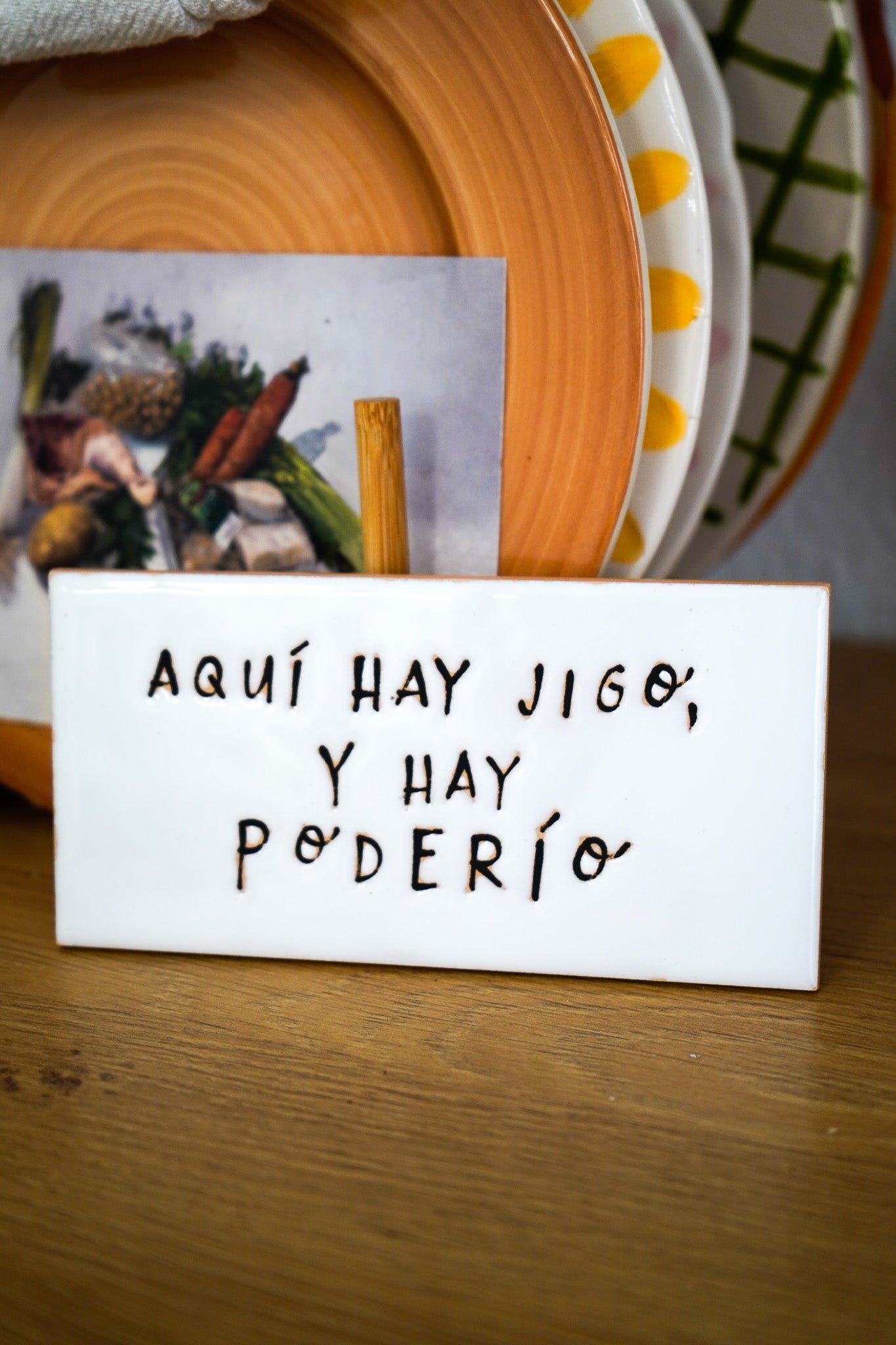 Azulejo para colgar Aquí hay jigo y poderío