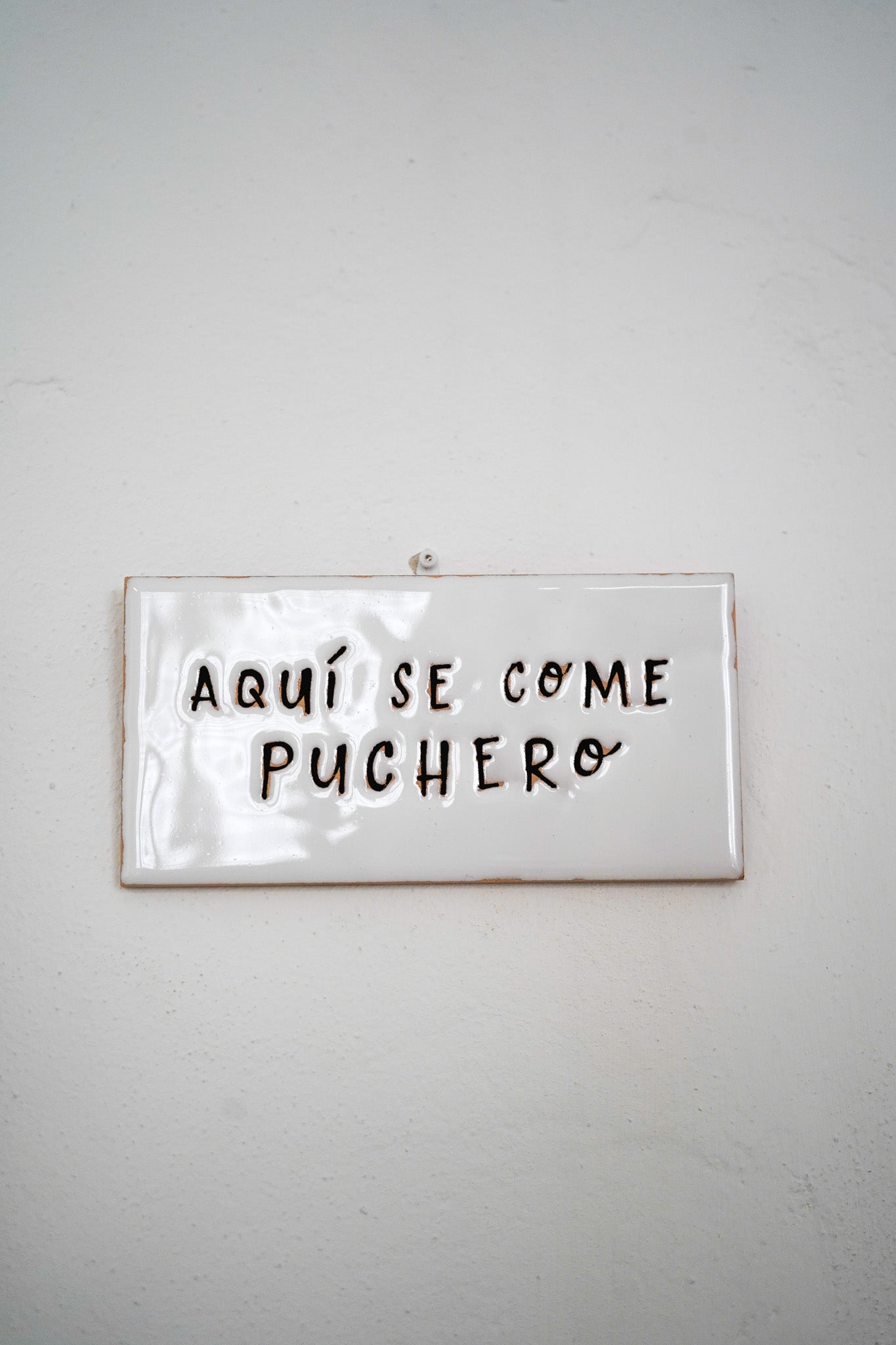 Azulejo para colgar Aquí se come puchero