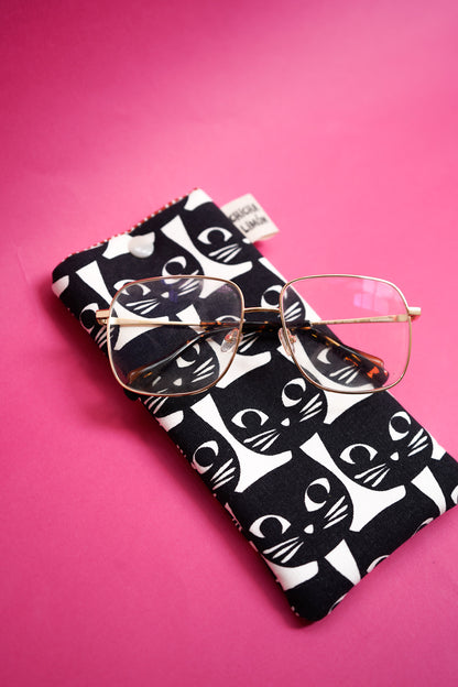 Funda de gafas gatos blanco y negro