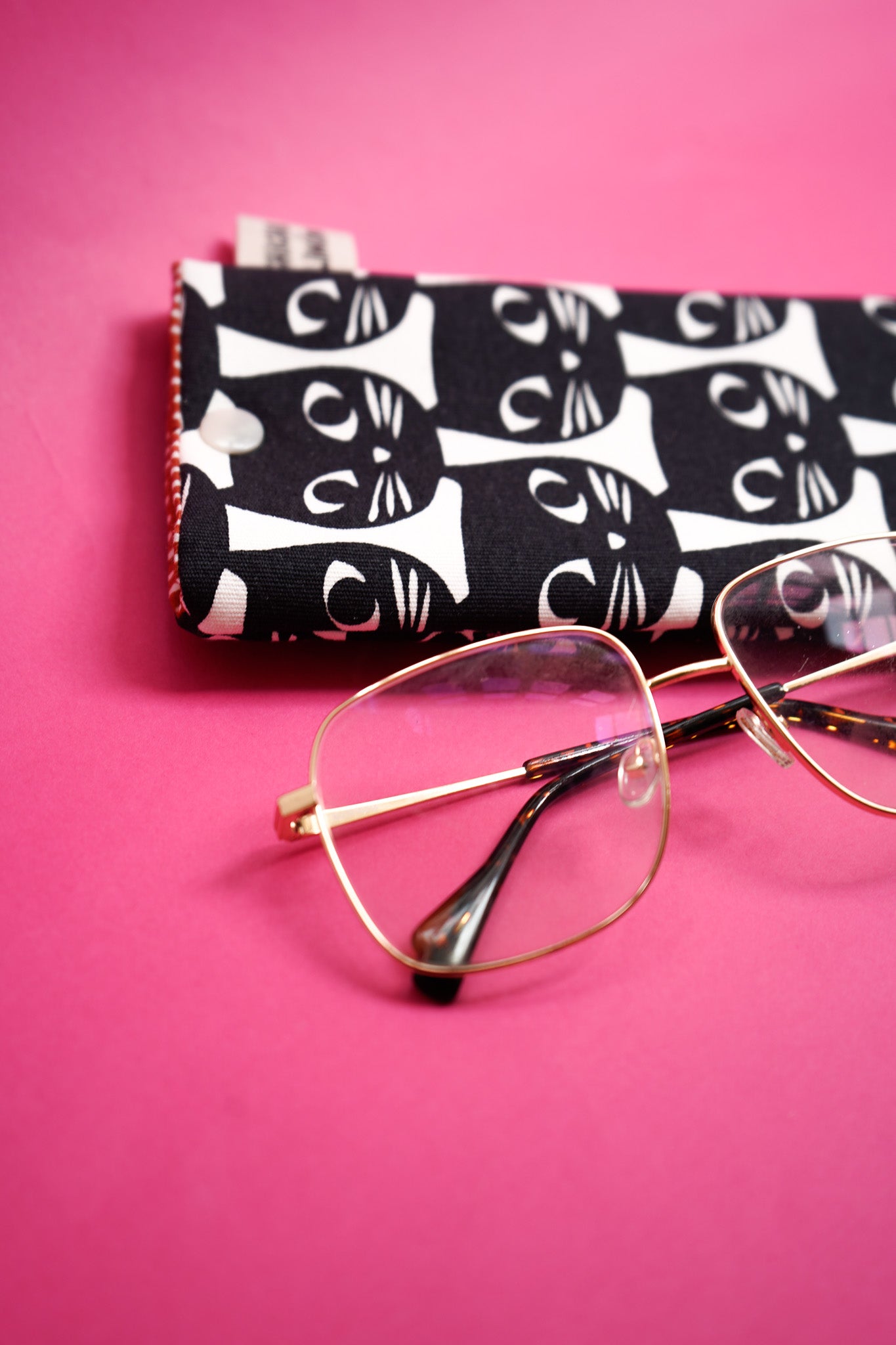 Funda de gafas gatos blanco y negro