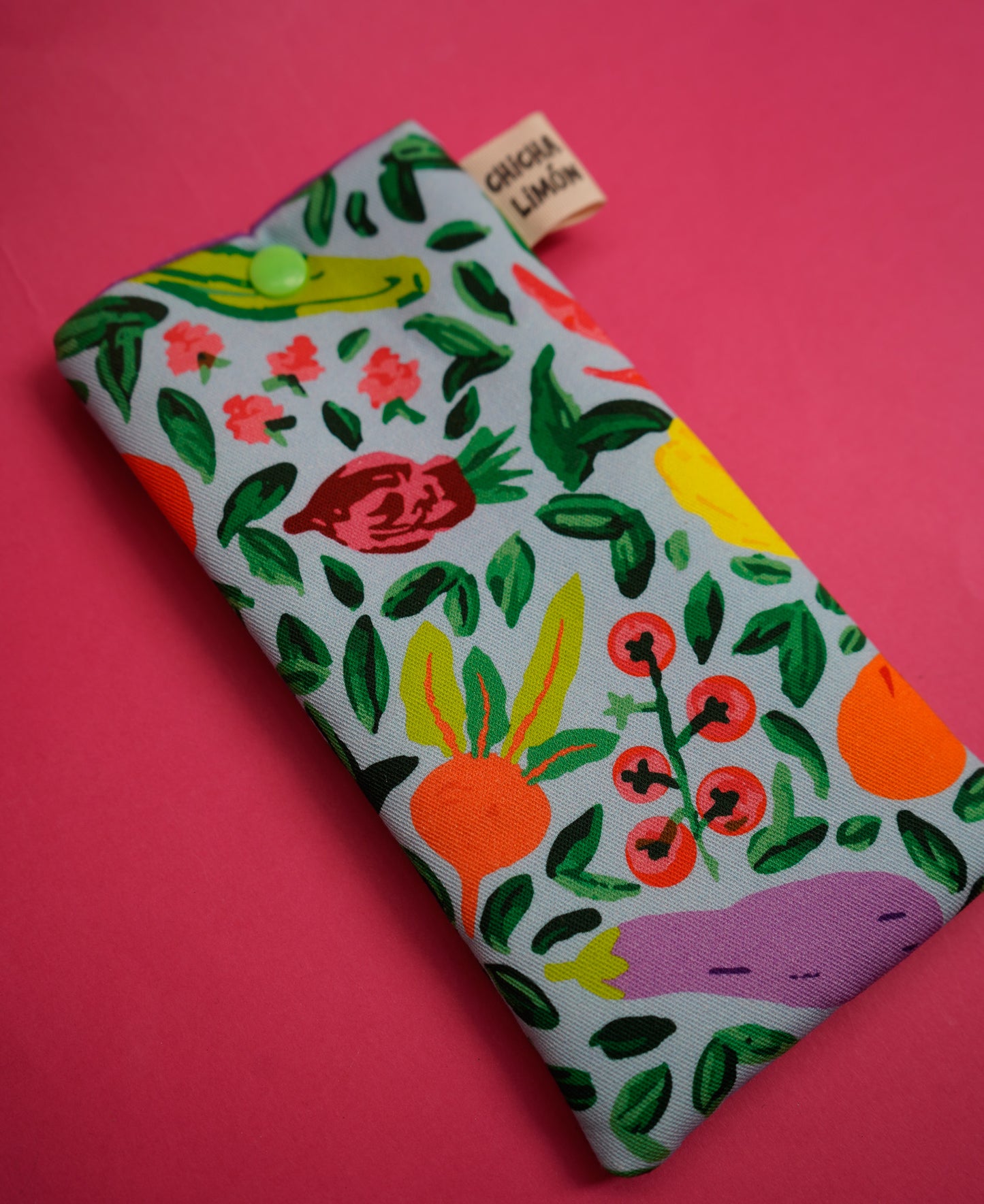 Funda de gafas frutas y verduras azul claro