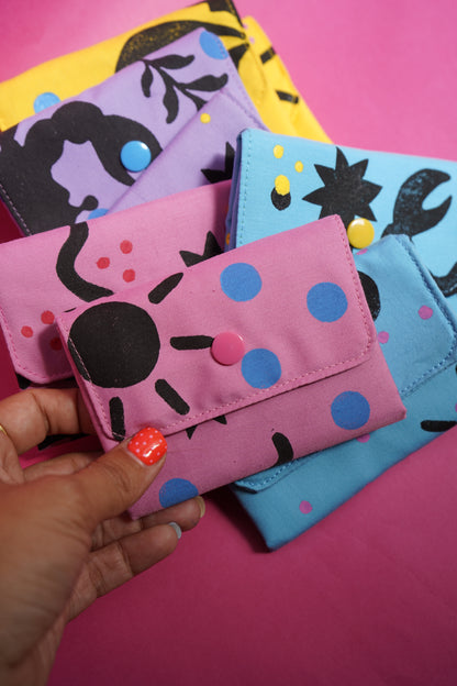 Monedero ROSA linograbado