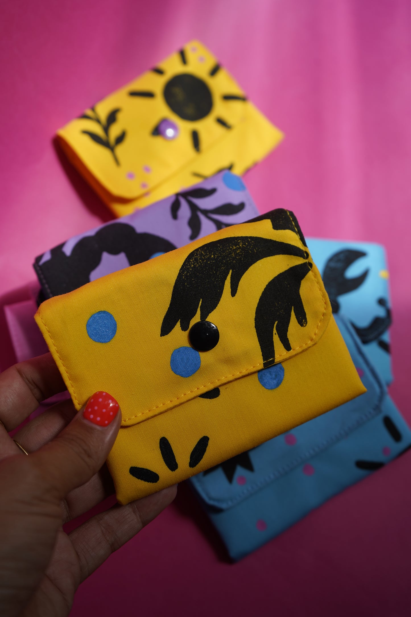 Monedero AMARILLO linograbado