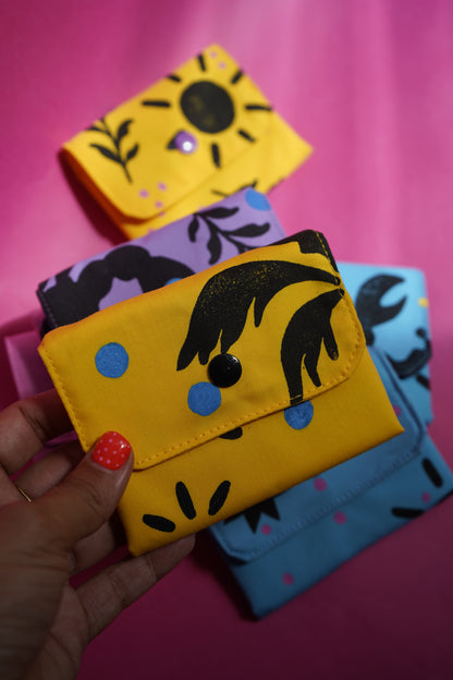 Monedero AMARILLO linograbado