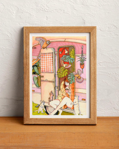 Lámina A4 Chica Caravana