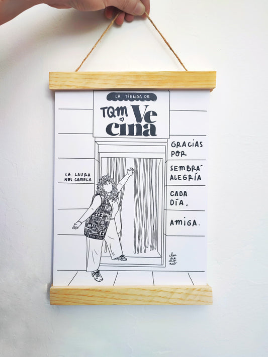 Marco A4 imantado de madera y cuerda