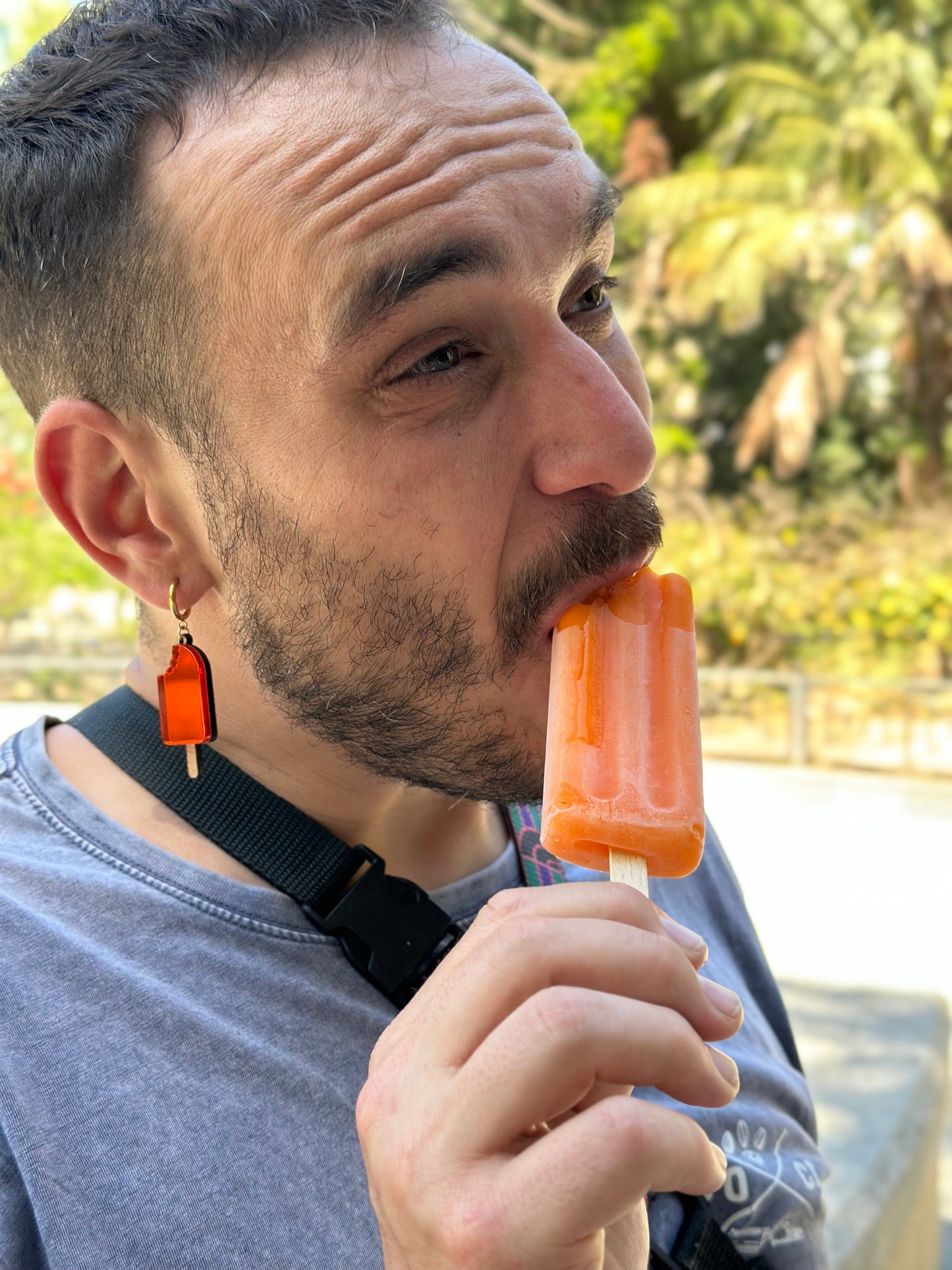 Pendientes polo naranja helado