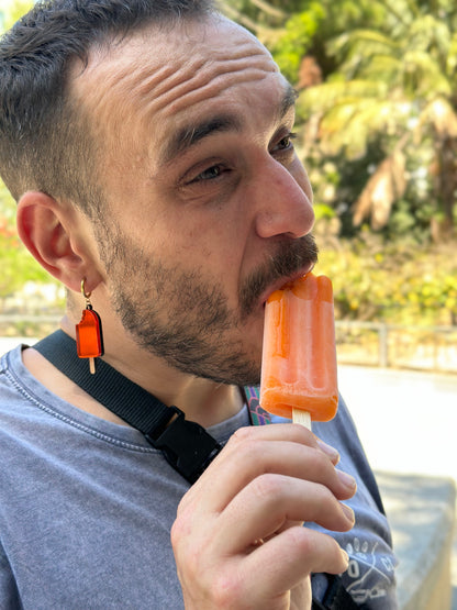 Pendientes polo naranja helado