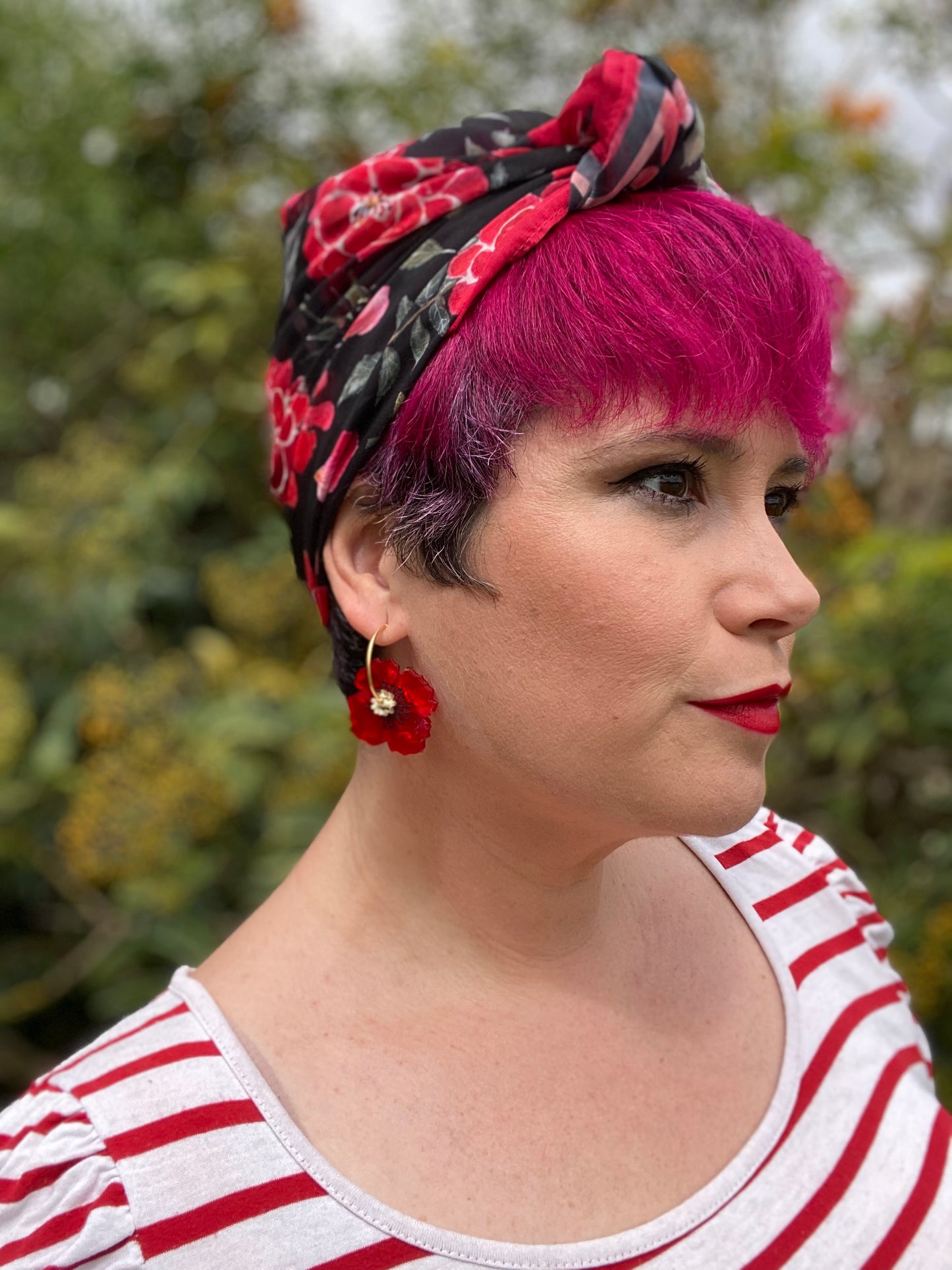 Pendientes amapola grande