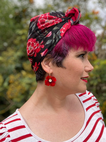 Pendientes amapola grande