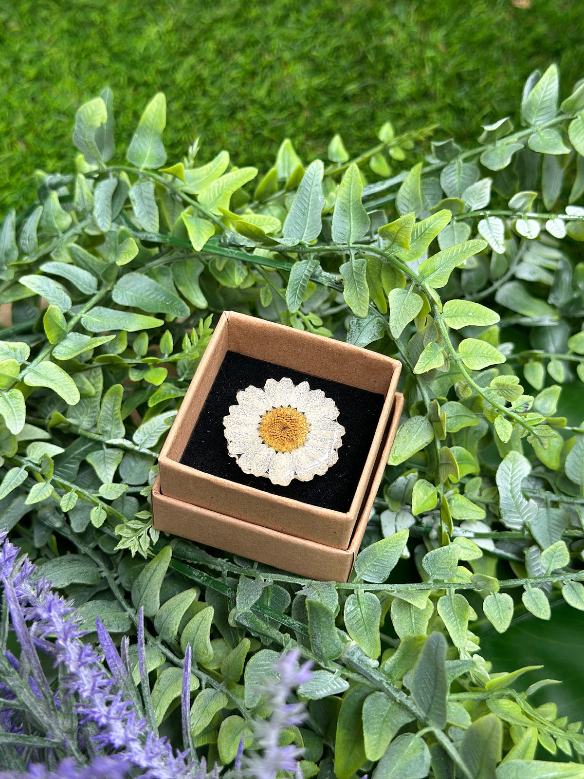 Anillo margarita blanca