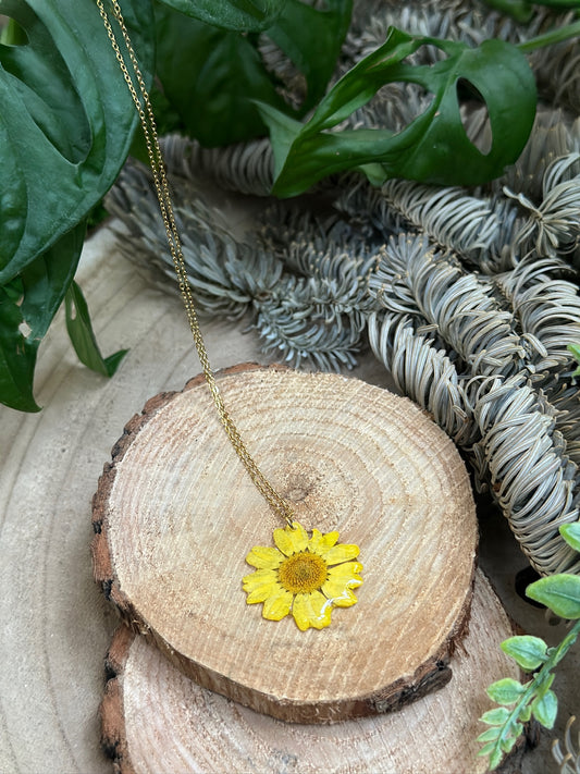 Yellow daisy necklace