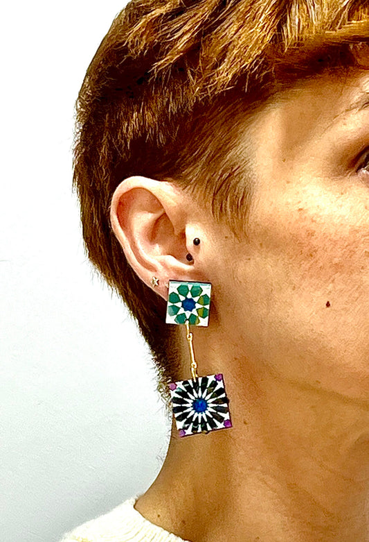 Pendientes azulejos Alhambra de Granada