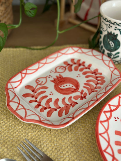 Bandeja cerámica - Granada roja