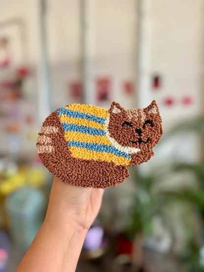 Mini alfombra de Gato (Marrón)