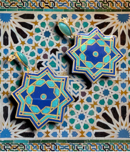 Pendientes azulejos grandes
