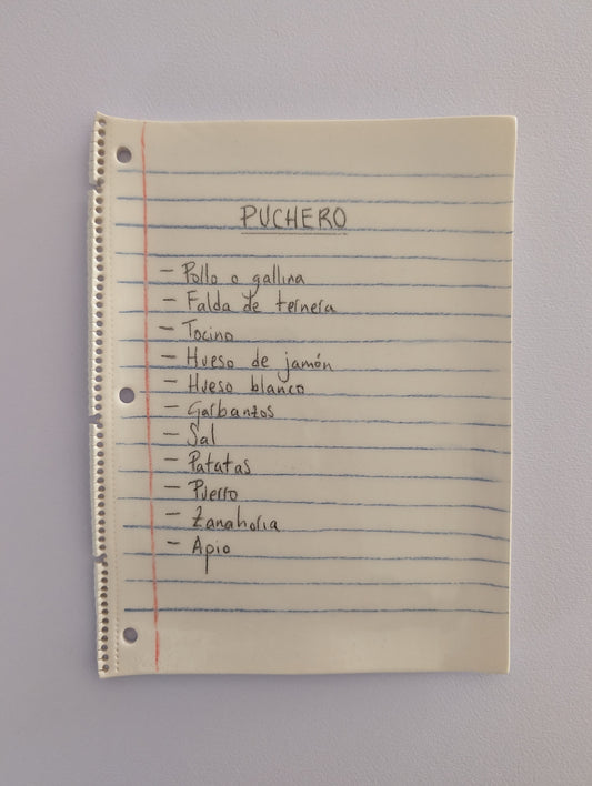 Plato cerámica Receta del puchero