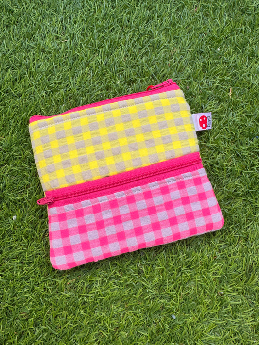 Vichy amarillo - Doble monedero