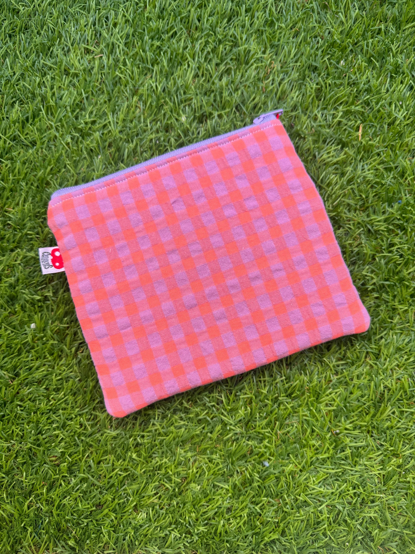 Vichy salmón - Doble monedero