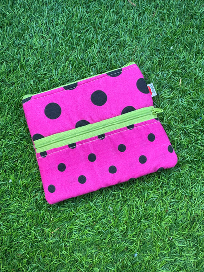 Morado lunares - Doble monedero