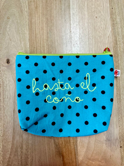 Turquesa lunares letra verde - Hasta el coño - Neceser
