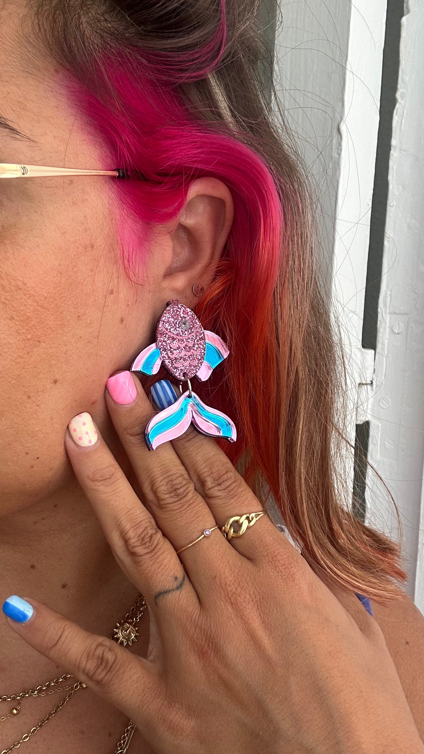 Pendientes pescado tropical
