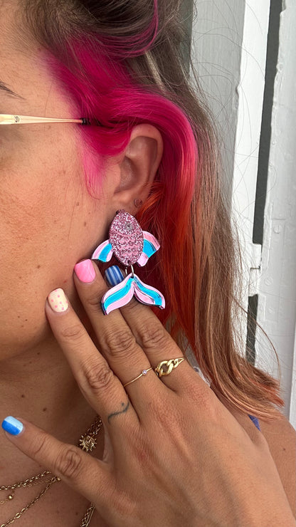 Pendientes pescado tropical