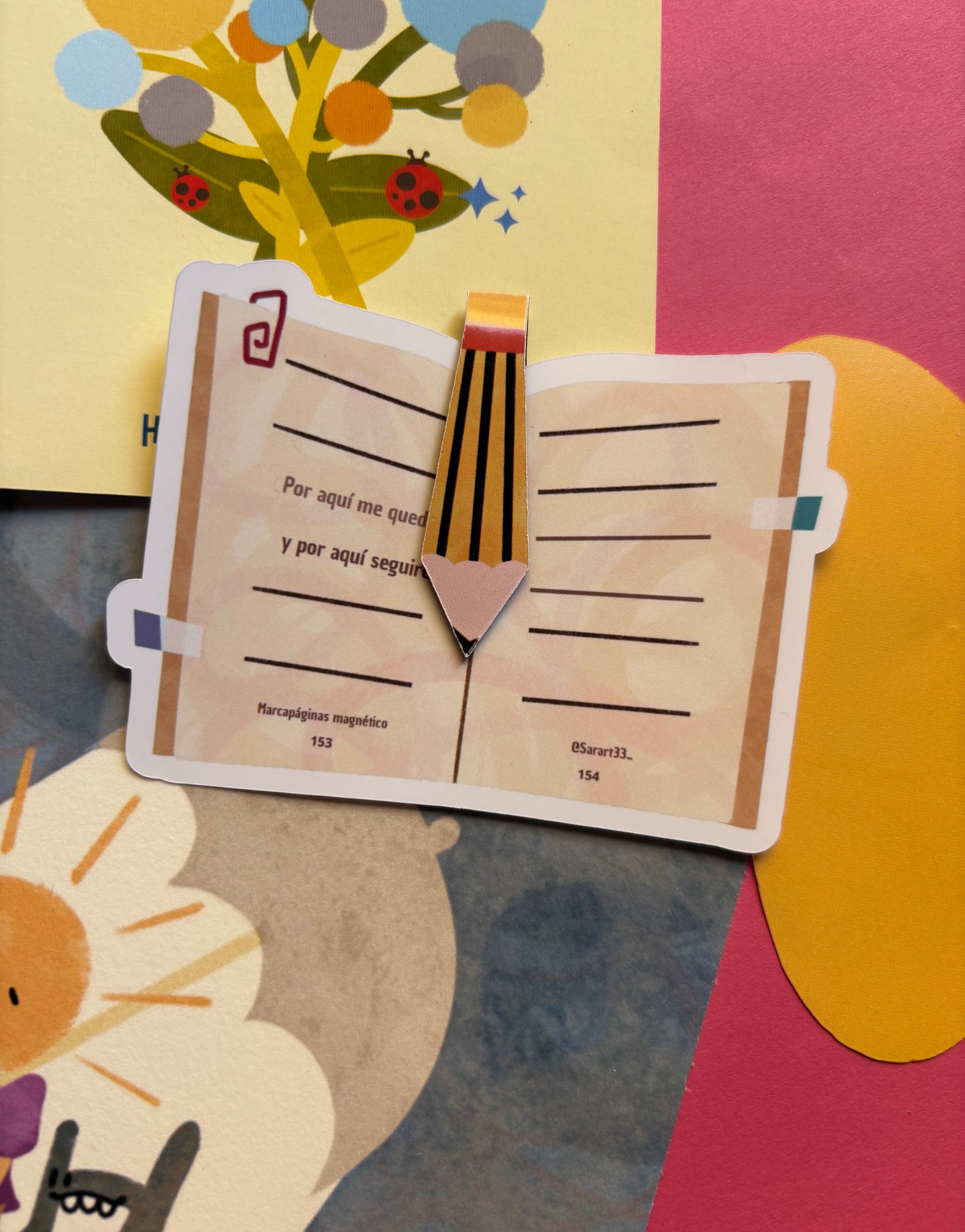 Marcapáginas magnético lapíz