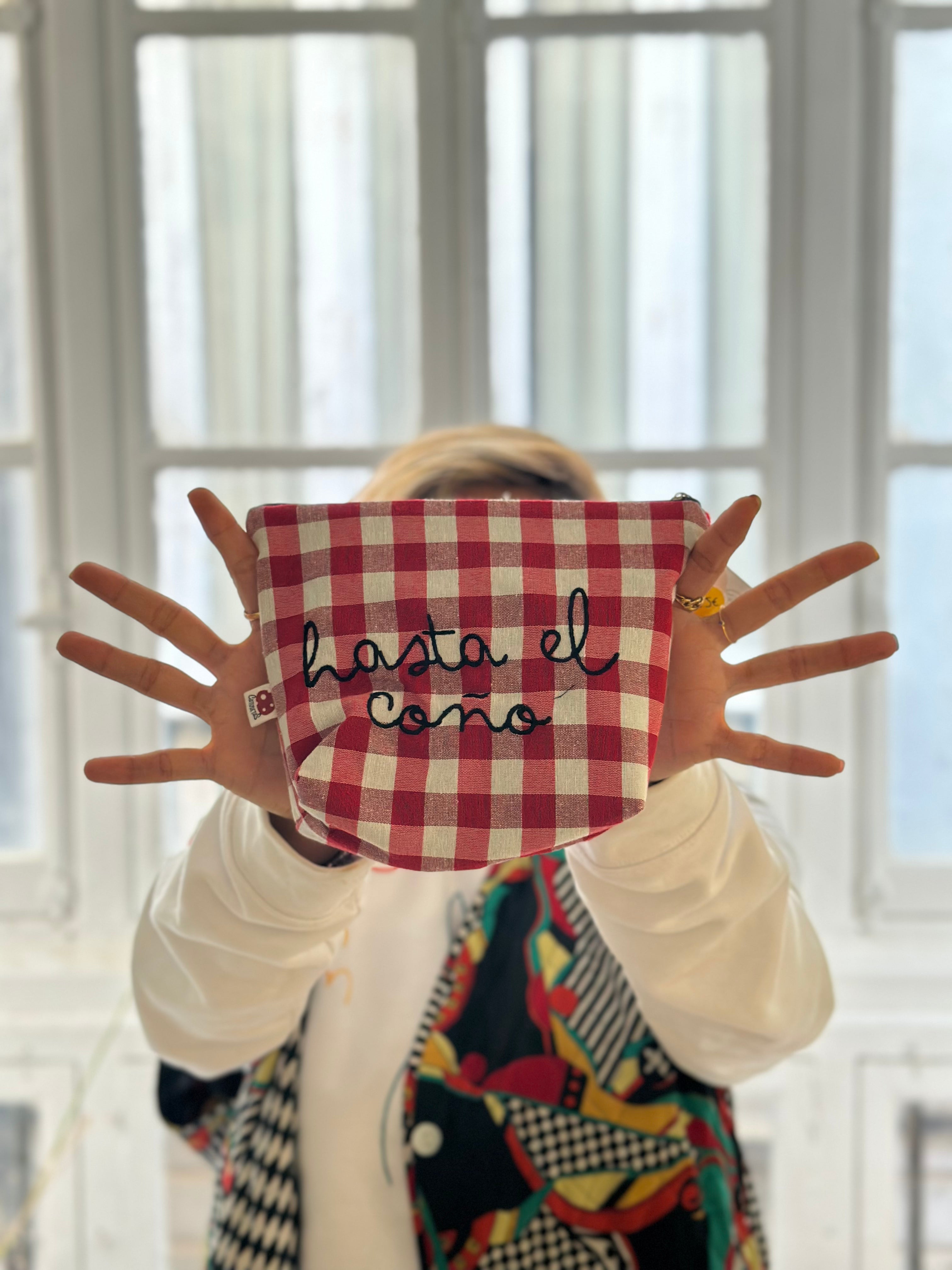Toiletry bag Up to the pussy - Red Vichy