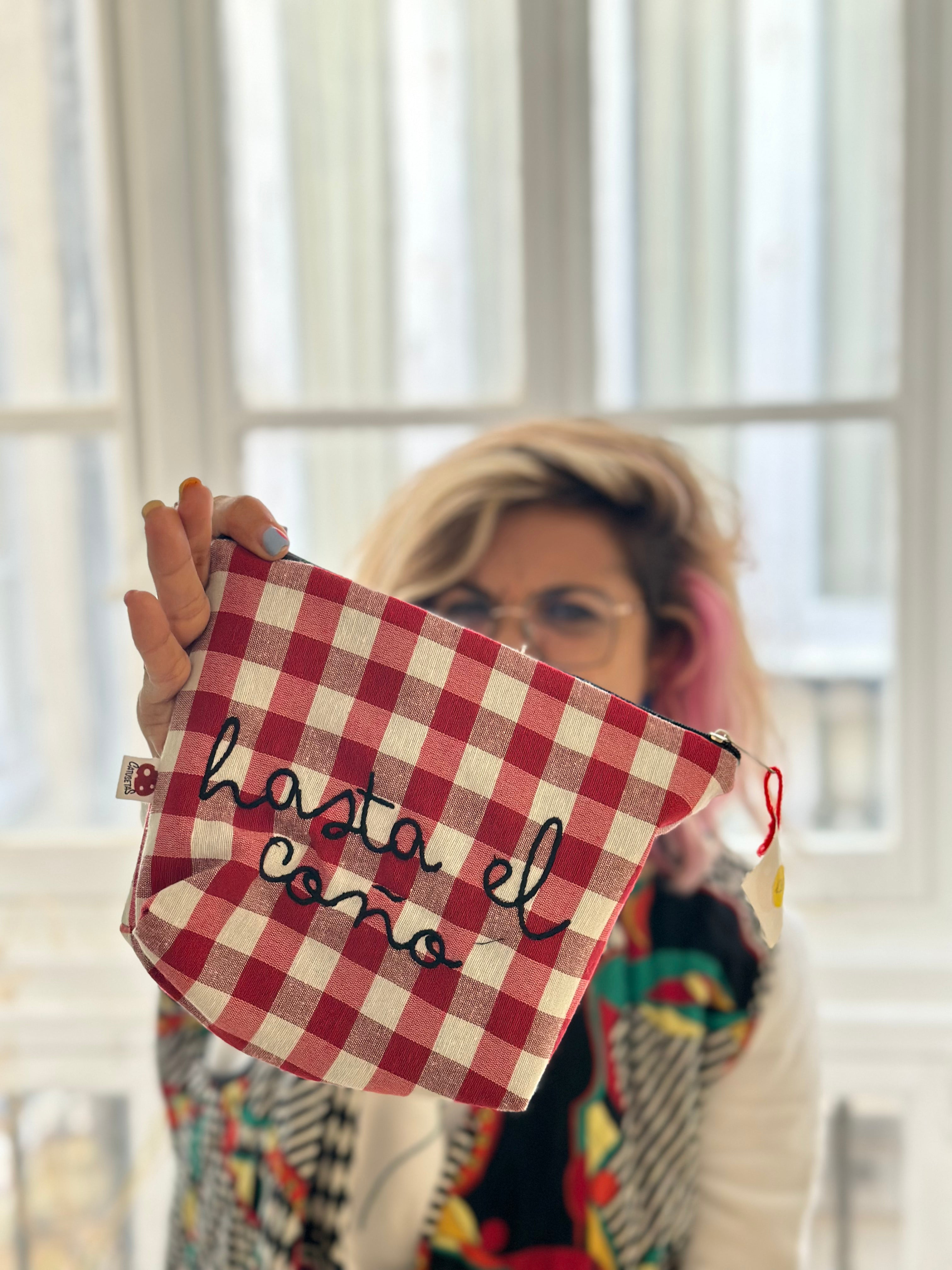 Toiletry bag Up to the pussy - Red Vichy