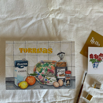 Lámina Torrijas en la cocina