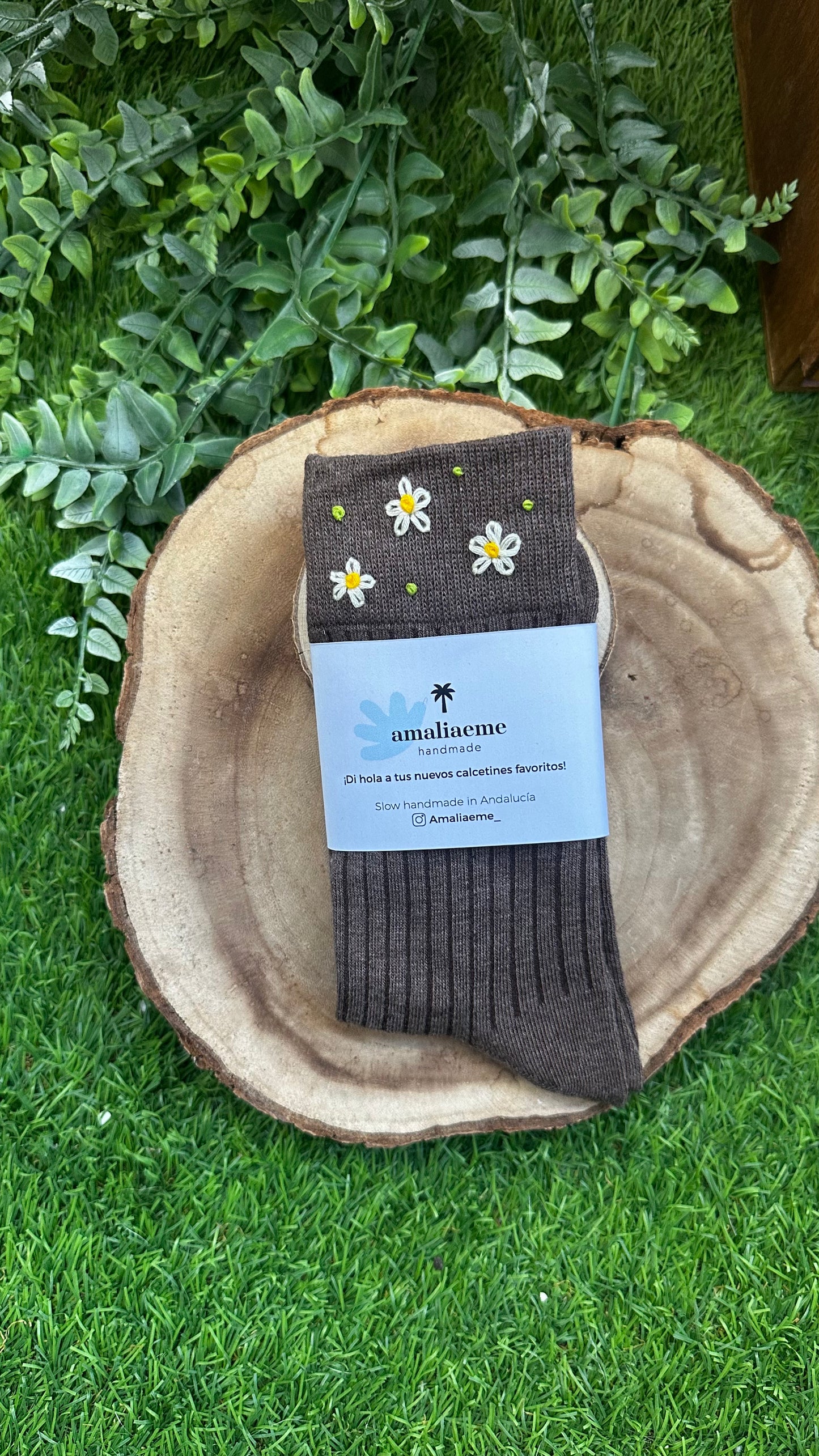 Calcetines bordados margaritas