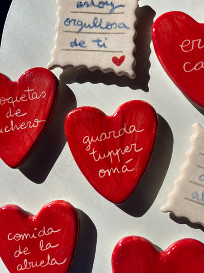 Imán Corazón con mensajes