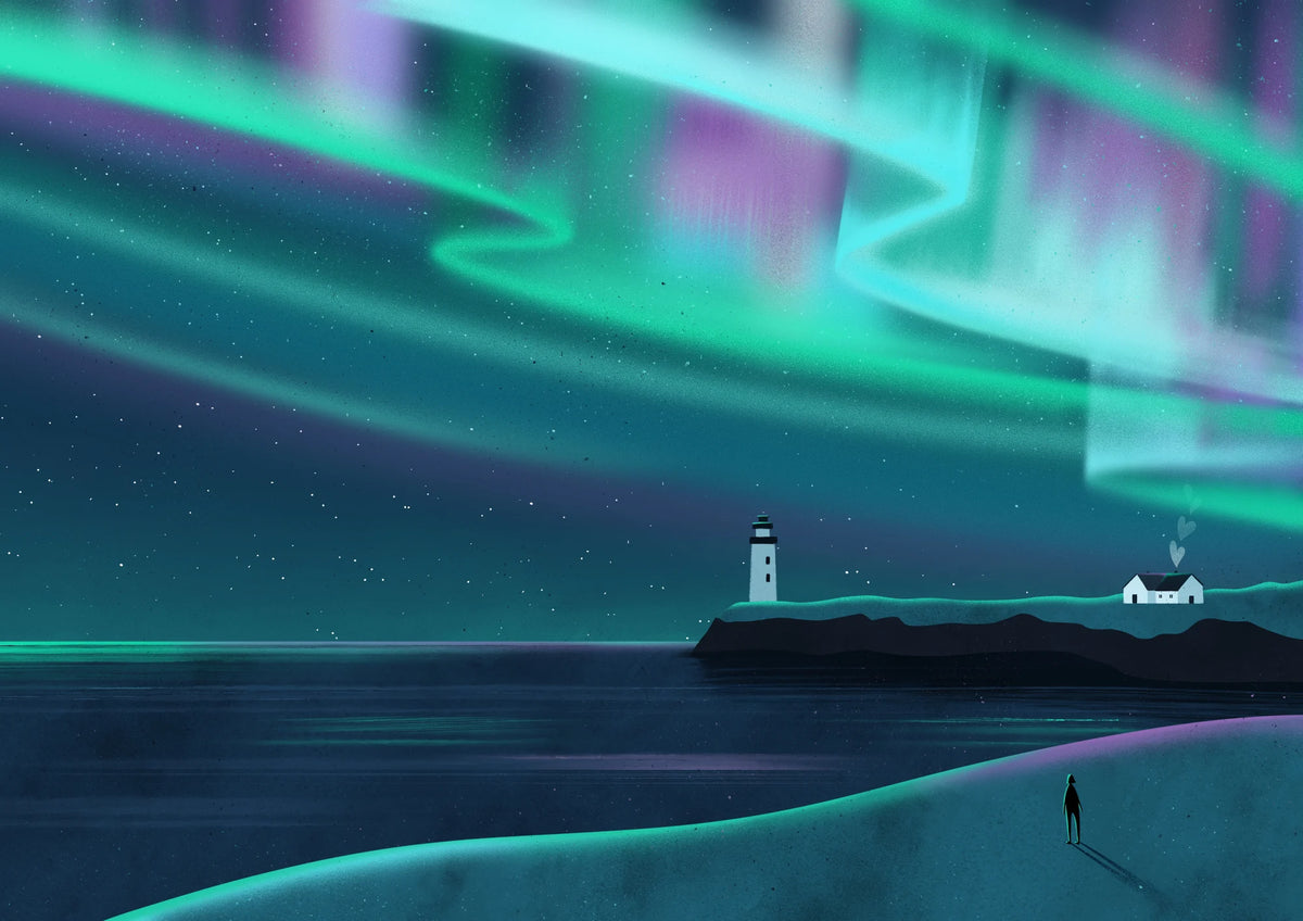 Lámina aurora boreal