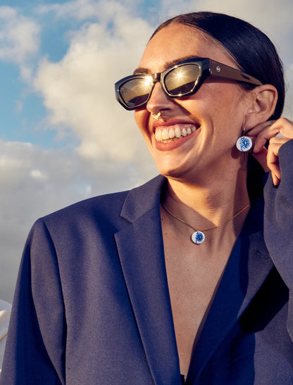 Pendientes margarita pintado a mano