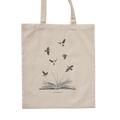 Totebag pájaros y libro abierto