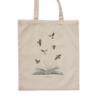 Totebag pájaros y libro abierto