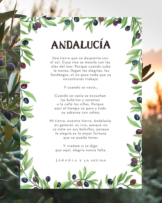 Lámina Poema Andalucía Raquel x La Vecina