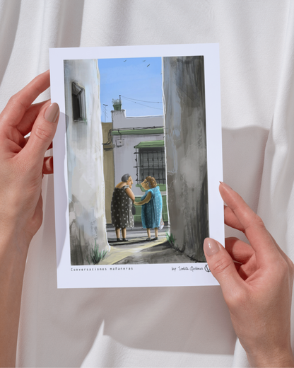 Grandmothers morning conversations print 