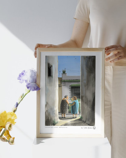 Grandmothers morning conversations print 