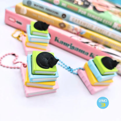 Llavero gatito con libros (clicker)