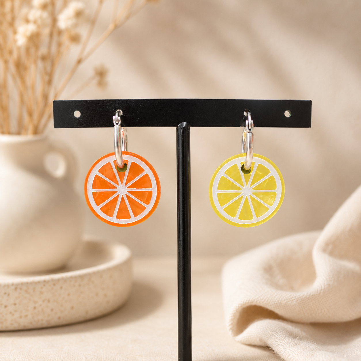 Pendientes limón y naranja