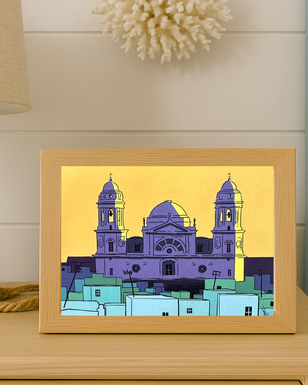 Lámina Catedral Cádiz - Cielo mostaza
