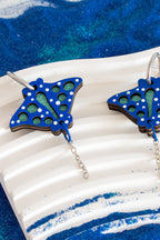Pendientes Manta raya azul