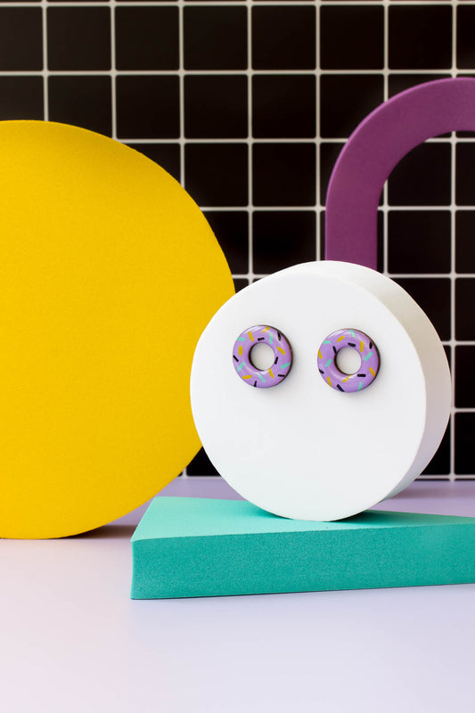 Pendientes aros lila mini